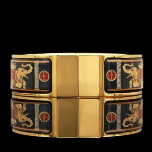 hermès enamel hinged bangle bracelet