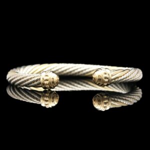 14k & sterling silver twisted cuff bracelet