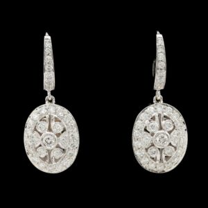 18k white gold 1.29 ctw diamond dangle earrings