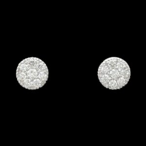 18k White Gold 0.66 ctw Diamond Cluster Stud Earrings