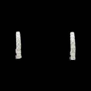 14k white gold 0.28 ctw diamond huggie hoops