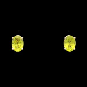 14k Yellow Gold Peridot Stud Earrings