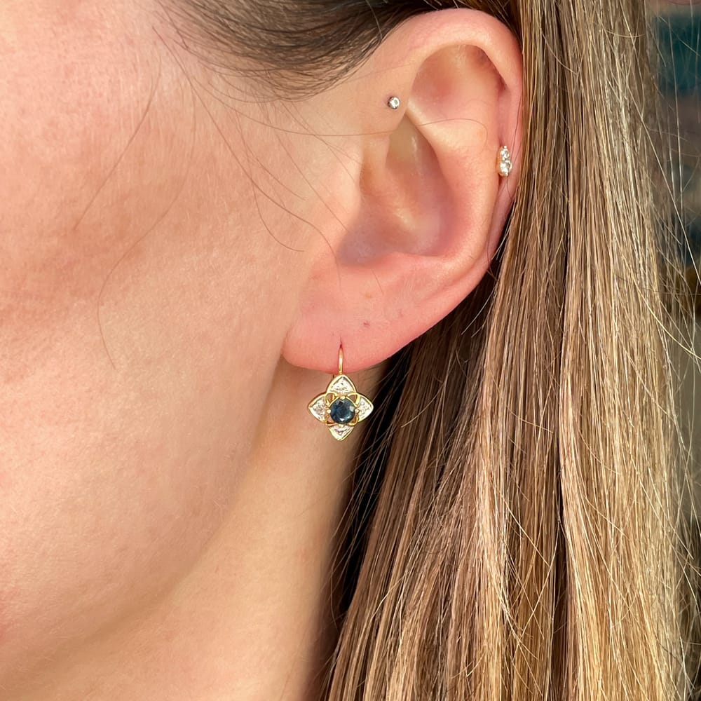 025-000207_15qV7aIAE 10k yellow gold sapphire & diamond drop earrings