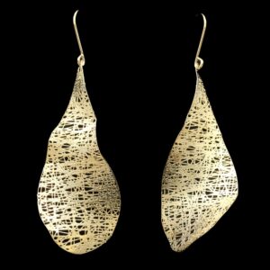 14k Yellow Gold Twisted Dangle Earrings