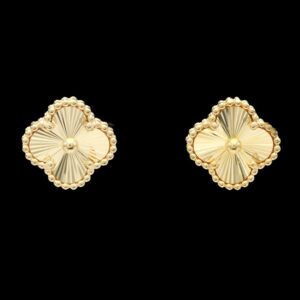18k yellow gold alhambra style clover earrings