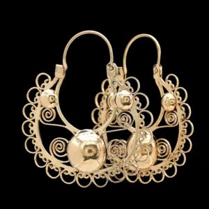 vintage 10k rose gold filigree hoop earrings