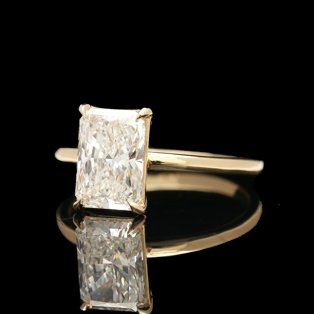 001-000063_1CAv42IAD 14k yellow gold 2.04 ct radiant cut lab grown diamond ring