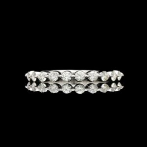 14k white gold diamond half eternity band