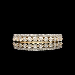 14k two tone stacked diamond band ring