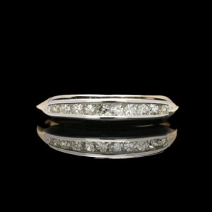 vintage 14k two tone 0.18 ctw diamond band
