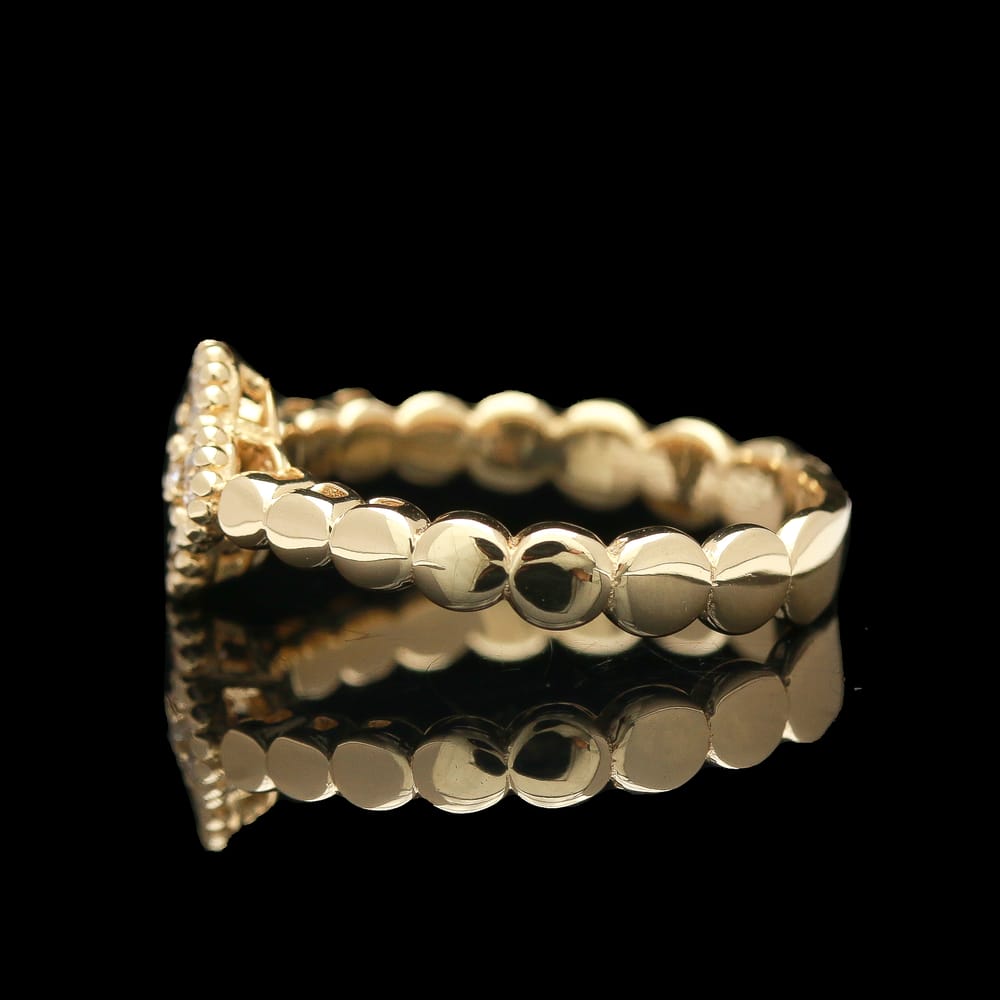 007-001781_1D4DwVIAV 14k yellow gold 0.34 ctw diamond clover cluster ring