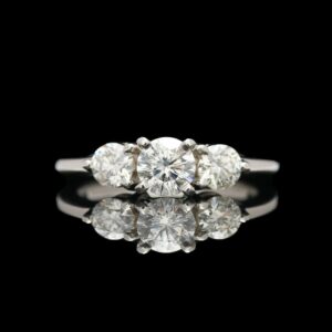 platinum 0.94 ctw three stone lab grown diamond ring