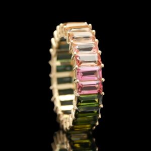 14k yellow gold tourmaline eternity band