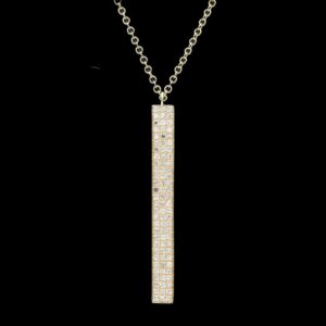14k yellow gold 0.75 ctw diamond bar pendant necklace