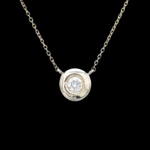 14k yellow gold 0.17 ct solitaire pendant necklace