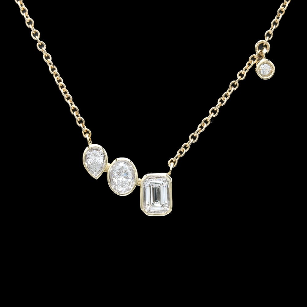 011-001003_1D3RF7IAN 14k yellow gold 0.52 ctw multi shape diamond necklace