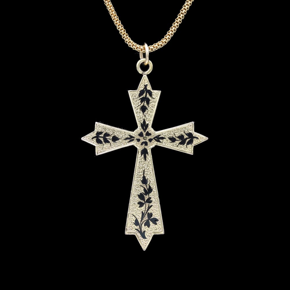 014-000165_1DZsrxIAD victorian taille d’épargne gold filled cross necklace