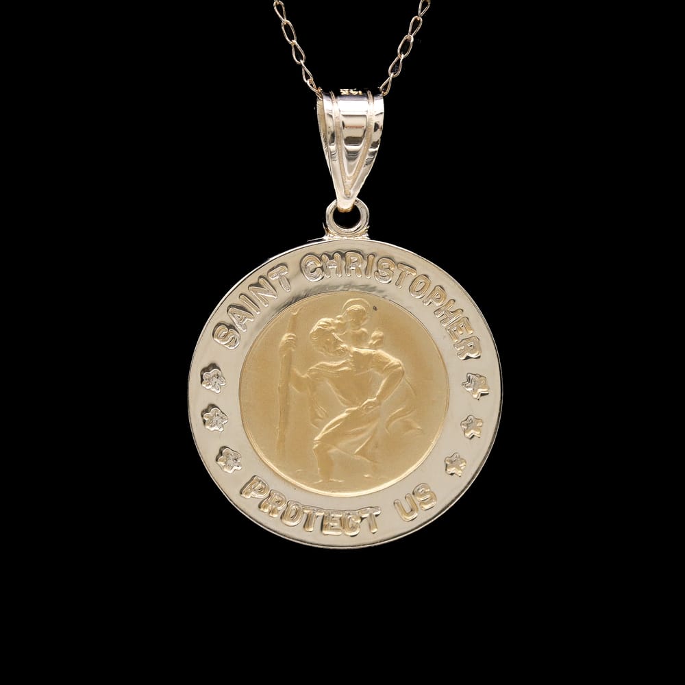 014-000167_1EgxHjIAJ 14k Yellow Gold St. Christopher Medal