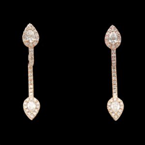 14k rose gold 0.57 ctw diamond faux hoop earrings
