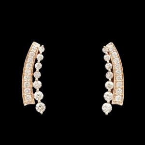 le vian 14k rose gold 1.15 ctw diamond ear crawler earrings