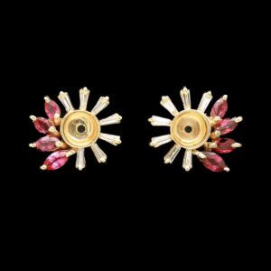 14k Yellow Gold Ruby & Diamond Earrings Jackets