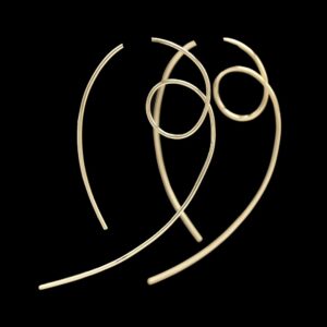 14k yellow gold spiral threader earrings