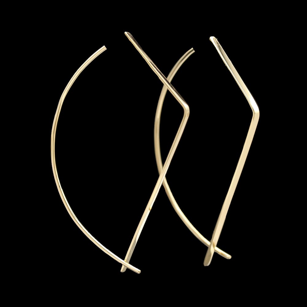 027-000140_1BeoiZIAR 14k yellow gold half hoop threader earrings