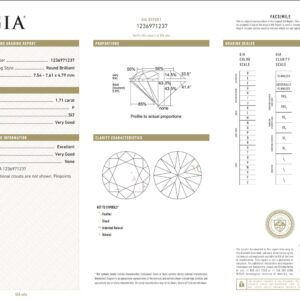 natural 1.71ct round brilliant cut diamond f/si2 with gia report