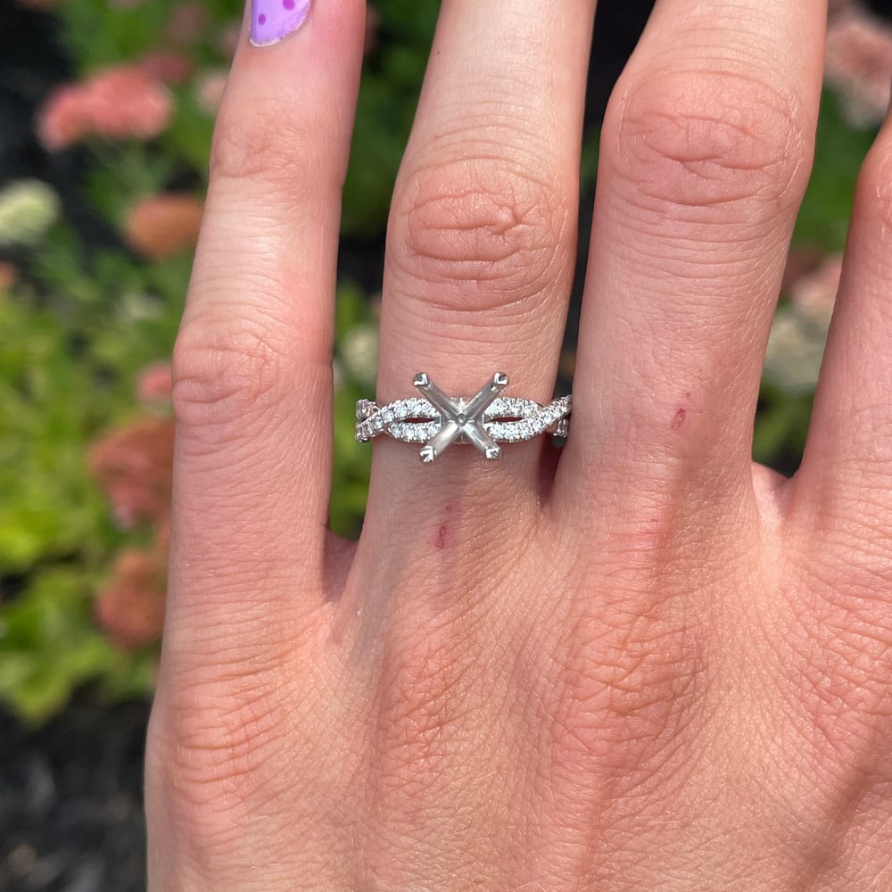 003-000004_1MSq89IAD Verragio 14k White Gold 0.37 ctw Diamond Semi Mount