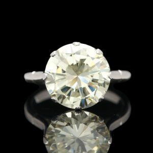 Vintage Platinum 4.37 CT Transitional Cut Diamond Solitaire Ring with GIA Report