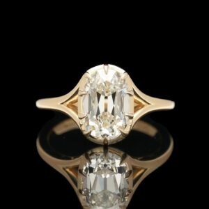 Antique Style 14k Yellow Gold 2.50 ct Lab Grown Diamond Solitaire Ring