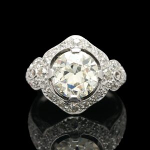 Edwardian Platinum Filigree 4.11 ctw Diamond Ring