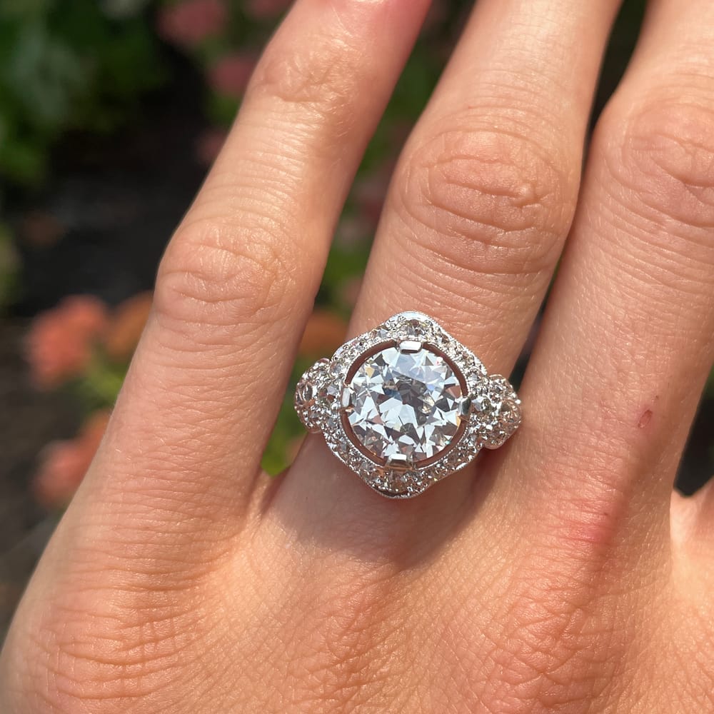 007-001795_1MRsnBIAT edwardian platinum filigree 4.11 ctw diamond ring