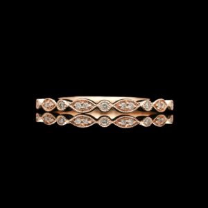 14k Rose Gold 0.08 ctw Diamond Band