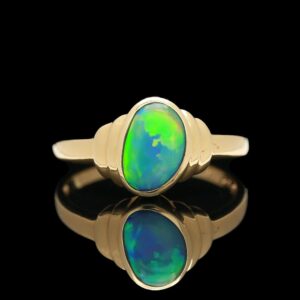 14k Yellow Gold Boulder Opal Ring