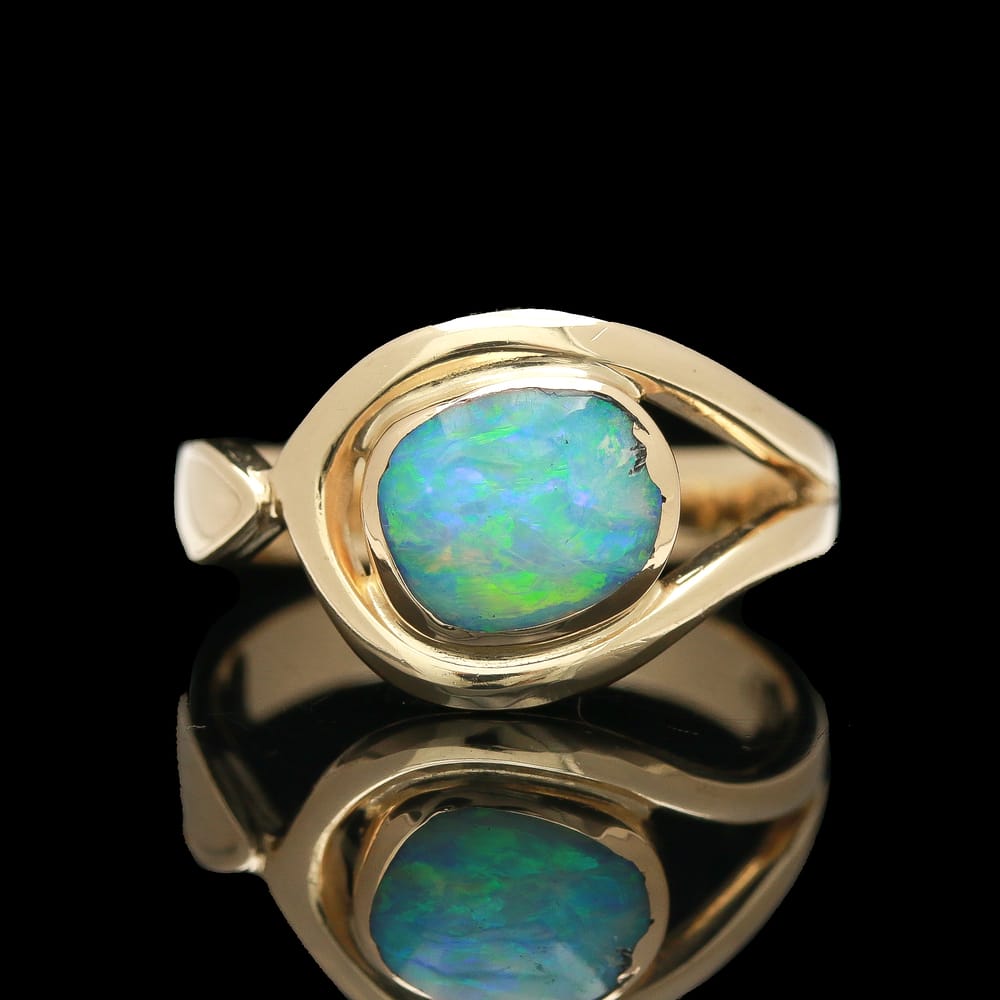 008-000672_1NSh15IAD Vintage 9k Boulder Opal Ring