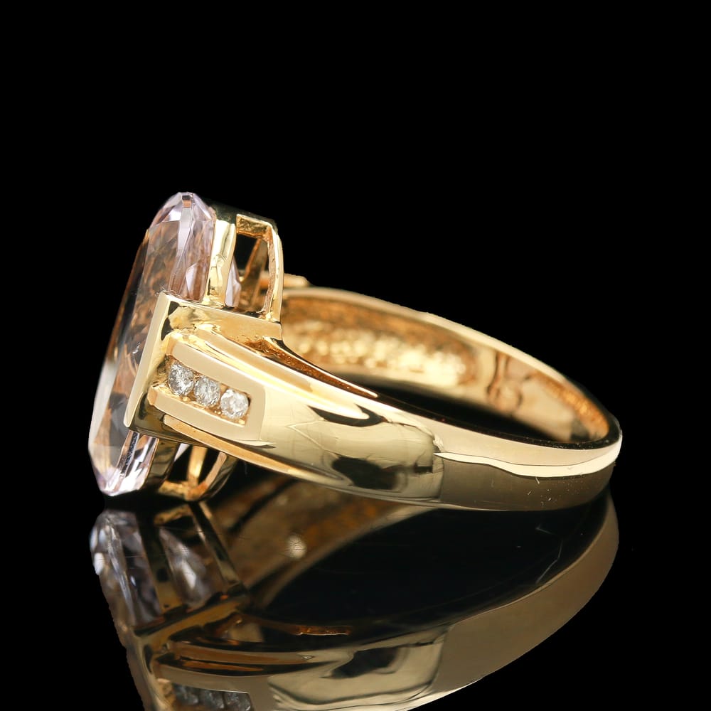 008-000676_1IY3DfIAL 14k Yellow Gold Morganite & Diamond Ring