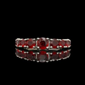 18k White Gold Graduated Ruby Band