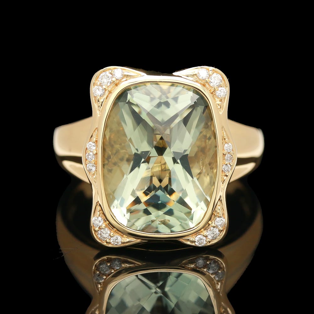 008-000680_1M2S1YIAV 18k Yellow Gold Prasiolite & Diamond Ring