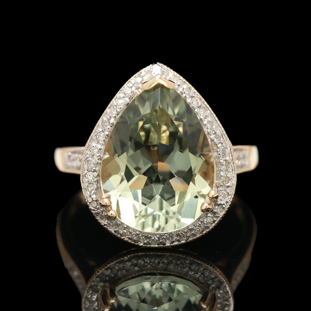 008-000685_1MQcZ9IAL 14k Yellow Gold Prasiolite & 0.20 ctw Diamond Ring