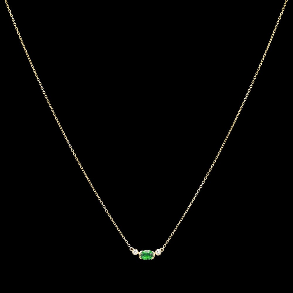 012-000256_1MPu9vIAD 18k Yellow Gold Tsavorite & Diamond Necklace