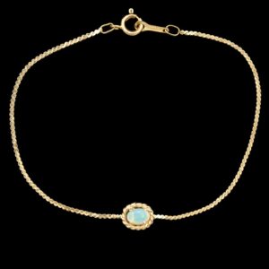 14k yellow gold opal solitaire bracelet