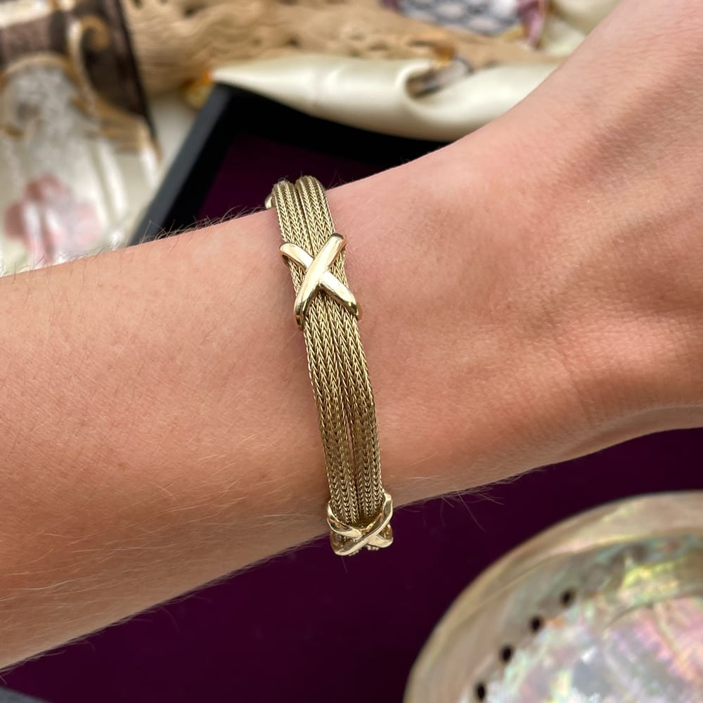 Aurafin 14k Yellow Gold Foxtail Link Bracelet - Sindur Style