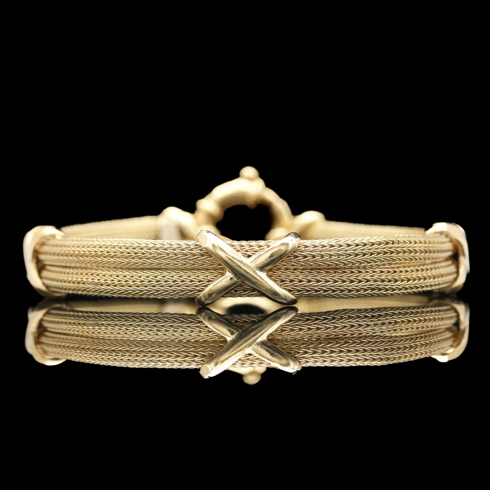 Aurafin 14k Yellow Gold Foxtail Link Bracelet