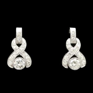 Antique Art Deco Platinum 1.28 ctw Diamond Earrings