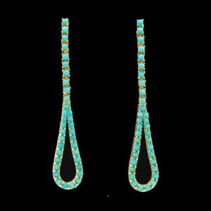 Vermeil Sterling Silver Turquoise Drop Earrings