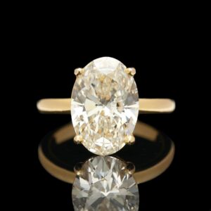 14k Yellow Gold 4.01 ct Lab Grown Diamond Solitaire Ring with IGI Report