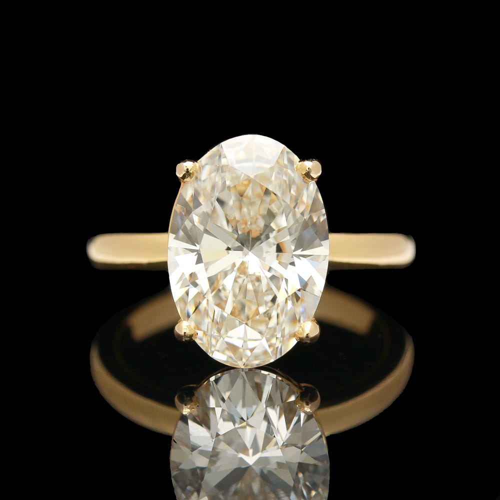 007-001808_1PmnAnIAJ 14k Yellow Gold 4.01 ct Lab Grown Diamond Solitaire Ring with IGI Report