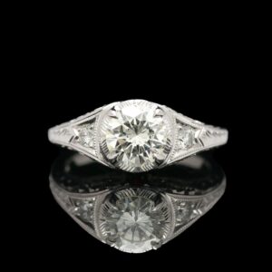 whitehouse bros deco style 14k white gold 1.10 ctw diamond ring