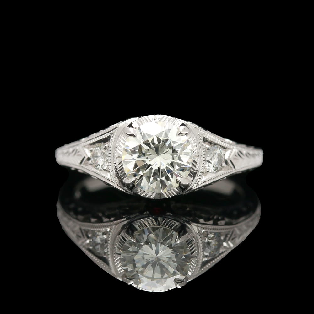 007-001816_1QfYPhIAN whitehouse bros deco style 14k white gold 1.10 ctw diamond ring